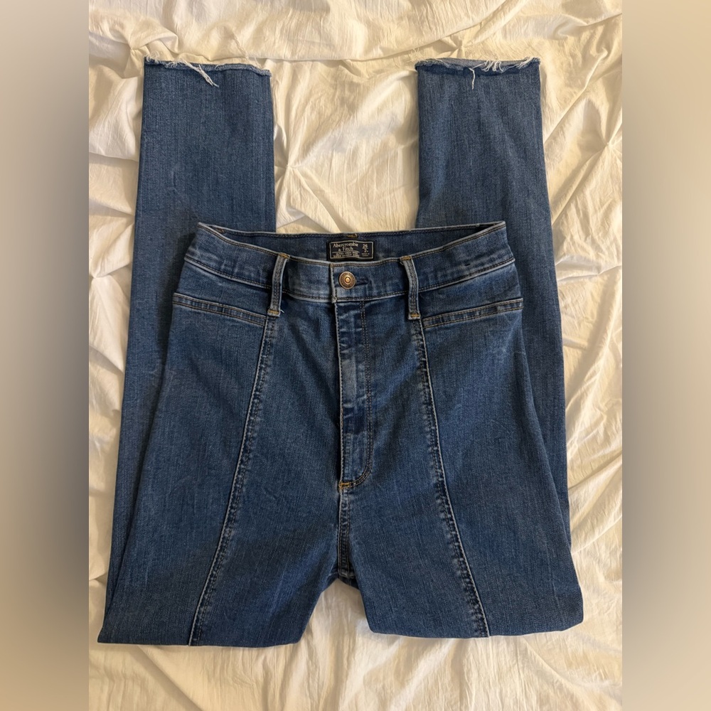 Abercrombie & Fitch Ultra High Rise Skinny Jeans - Dark Blue